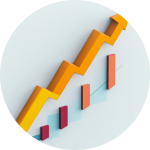 An image of a graph with an upwards trajectory