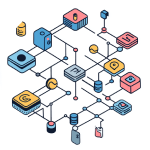 A diagram showing connected digital processes