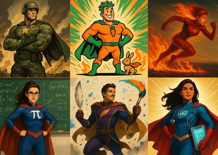 Grid Superheroes Image